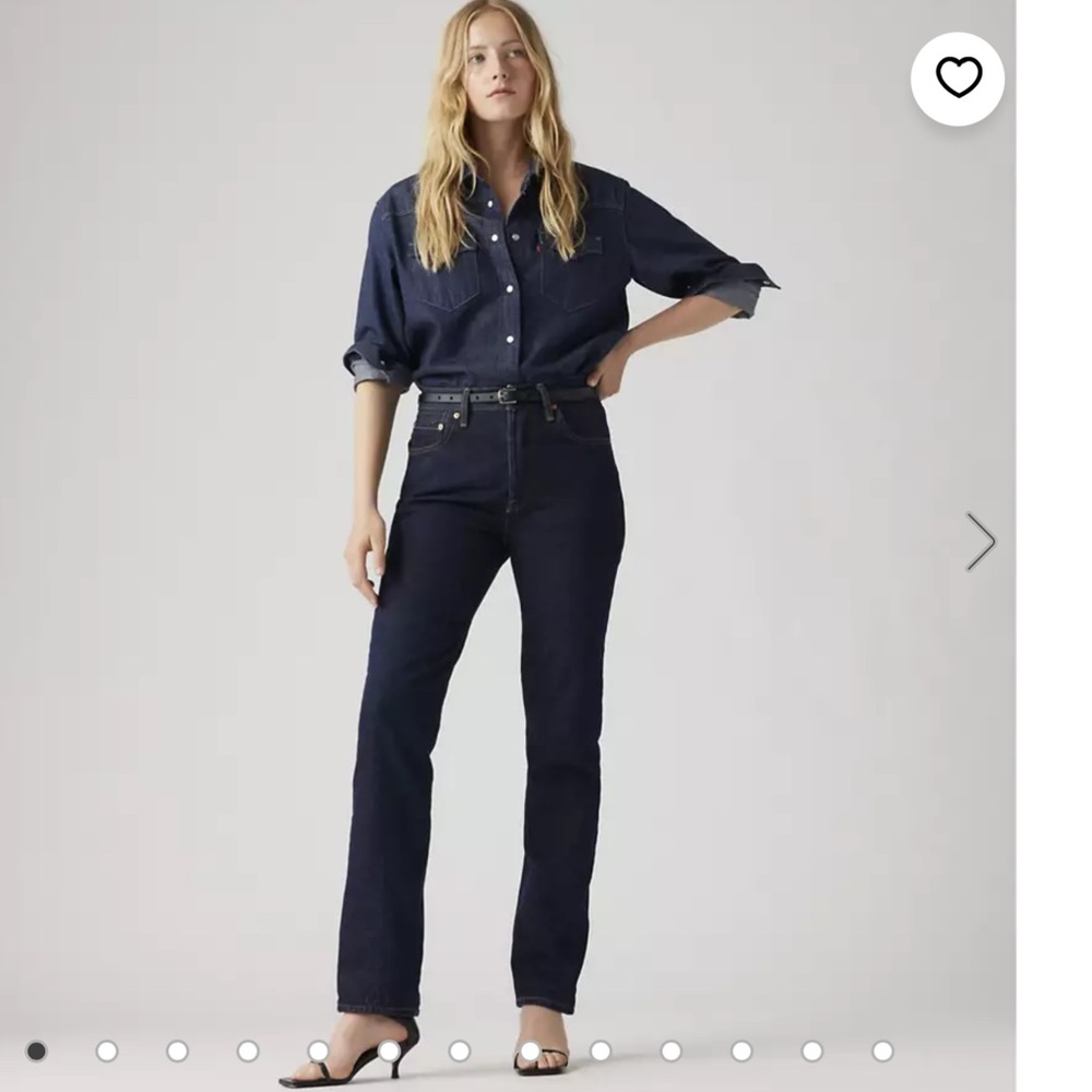 Levis Premium 501 Original  Fit Jeans Woman 30x30 Dark Wash Streetwear Classic